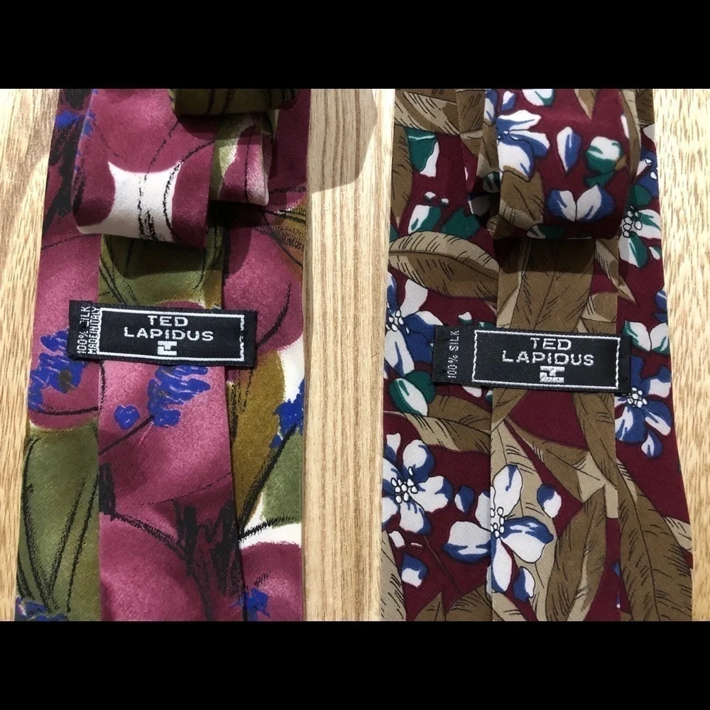Ted Lapidus Floral Ties Multicolor Bundle of 2